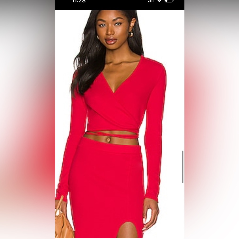 Beautiful set red color skirt is size xs ,top size m